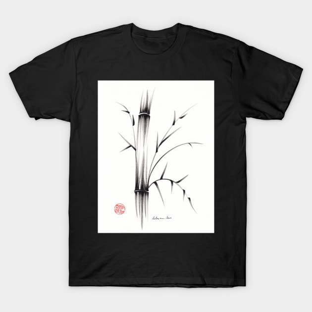 'Simplicity' - Ink brush pen Bamboo painting T-Shirt by tranquilwaters